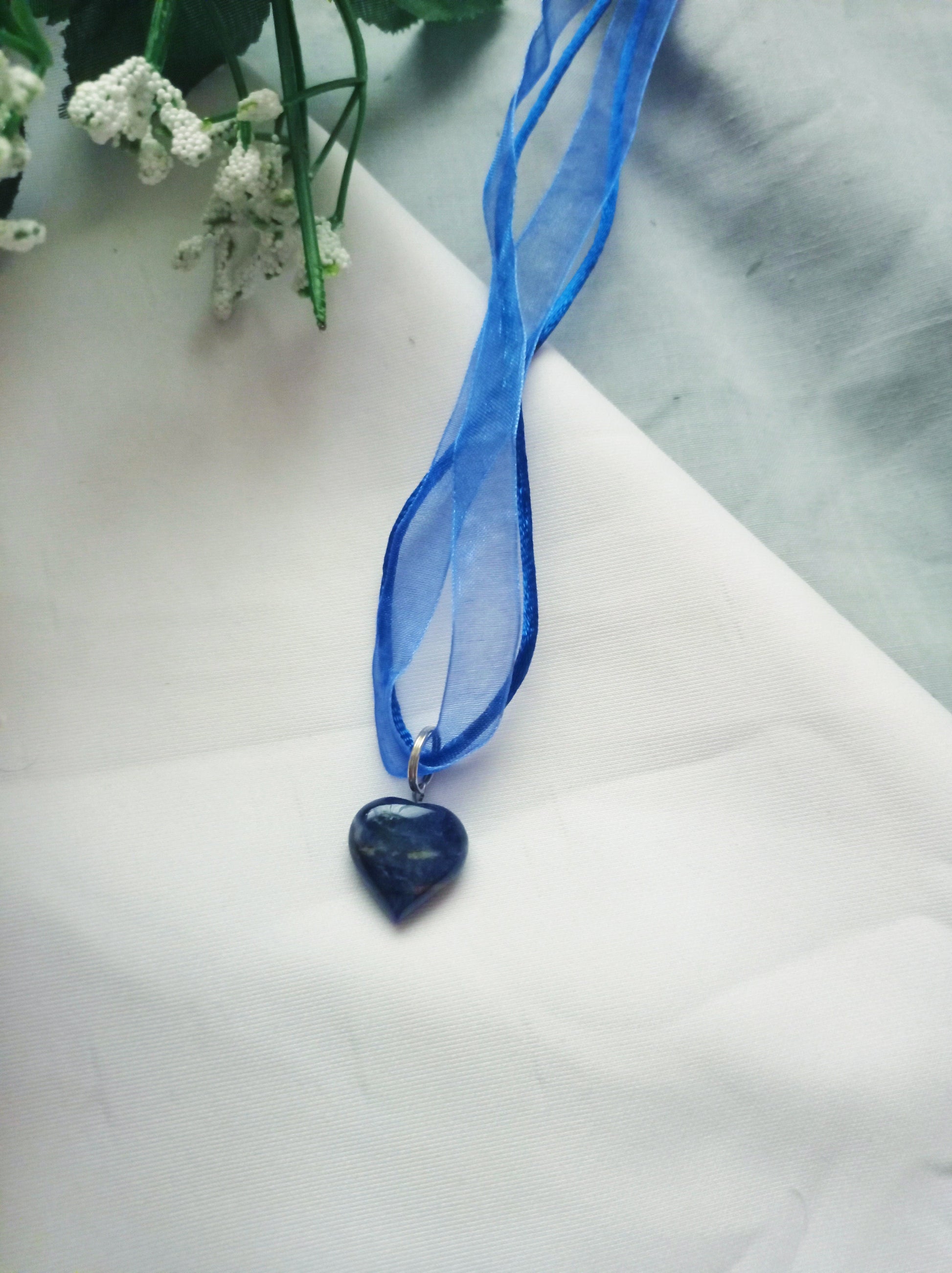 Sodalite Necklace, Blue Necklace, Heart Necklace, Sodalite Gemstone | by nlanlaVictory-1