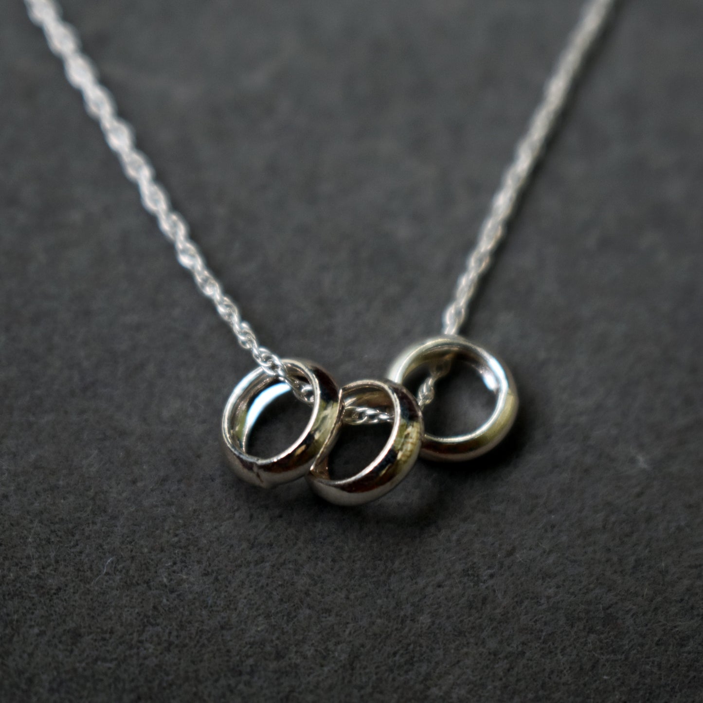 Triple unity sterling silver necklace-1